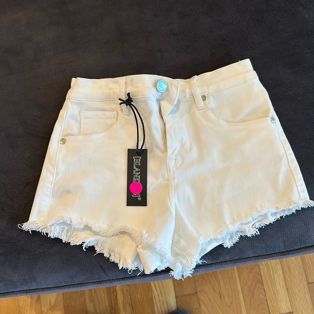 Blank NYC the Lennox white jeans shorts, high waisted with tag.